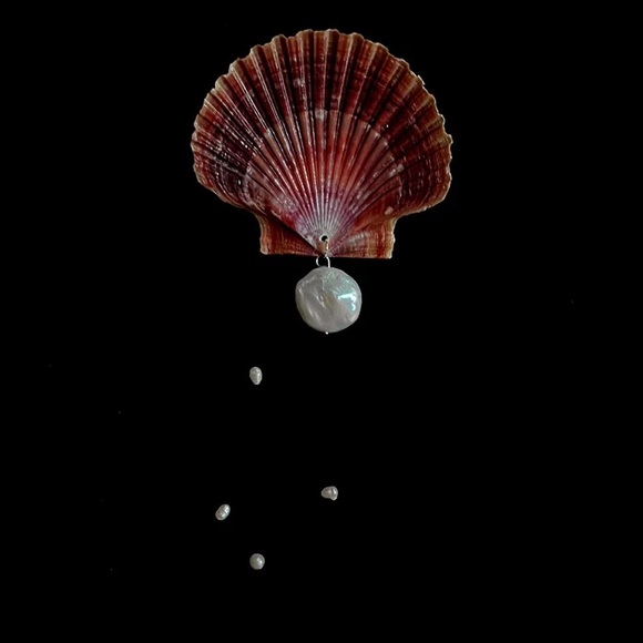 Talia Perla ‘The Nora Brooch’ Shell Pearl Pin - Picture 1 of 6